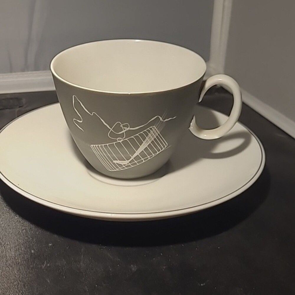 1953 Johann Haviland Papageno 2 Cup Saucer Sets Latham Loewy MCM